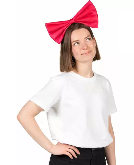 Opaska z dużą kokardą dla dorosłych w kolorze neonoworóżowym, image 2