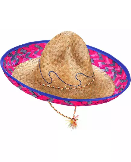 Dorosły meksykański sombrero różowa zielono-niebieska ramka, image 2