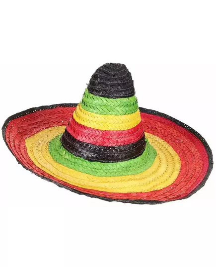 Wielokolorowa ramka meksykańskiego sombrero i czerwona końcówka dla dorosłych, image 2