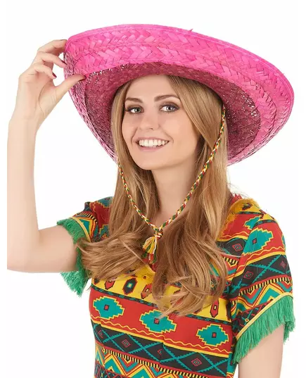 Dorosłe różowe meksykańskie sombrero, image 2