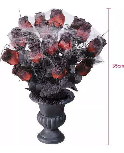 35 cm Pajęczyna Czerwona Róża Bukiet Halloween, image 2