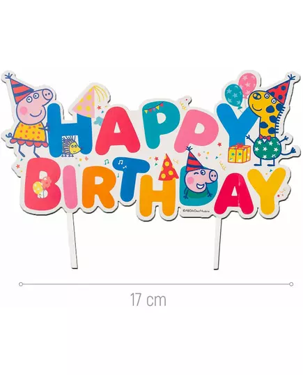 Dekoracja na tort Happy Birthday Peppa Pig™ 17 cm, image 2
