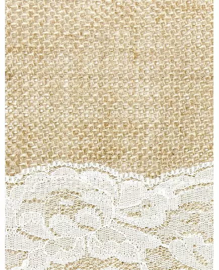 Bieżnik jutowy z koronką w środku, 28 cm x 2,75 m, image 2