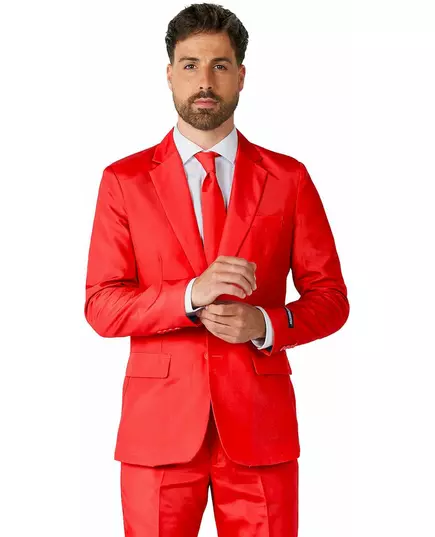 Suitmeister™ męski czerwony garnitur Mr. Solid, Rozmiar: Small (EU 44-46), image 2