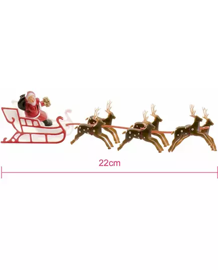 Dekoracja tortowa w kształcie sań Świętego Mikołaja 22 cm, image 2