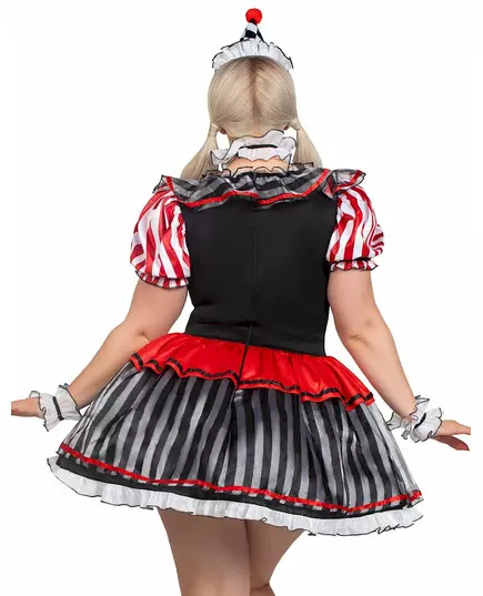 Seksowny czarno-biały kostium arlekina dla kobiet w rozmiarze plus, Rozmiar: X-Large/XX-Large (48-52), image 2
