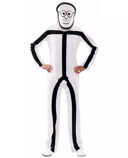 Kostium z maskami Stickman dla dorosłych, Rozmiar: Small (48), image 2