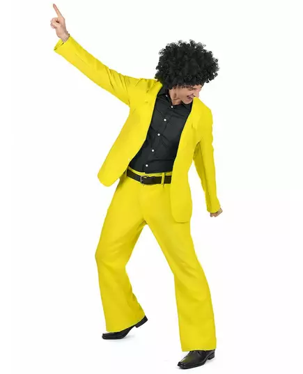Żółty kostium disco dla dorosłych, Rozmiar: Medium/Large, image 2