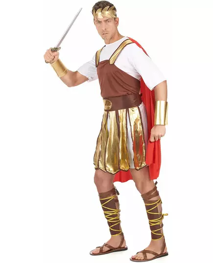 Kostium rzymskiego gladiatora z czerwoną peleryną dla mężczyzn, image 2