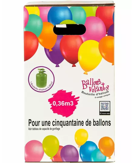 Duża butelka z helem 0,36 m3 do nadmuchania do 50 balonów, image 2