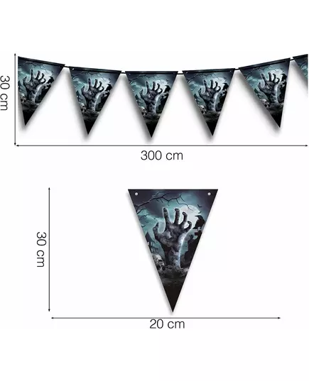 Girlanda z flagą duchów cmentarza 300 cm, image 2