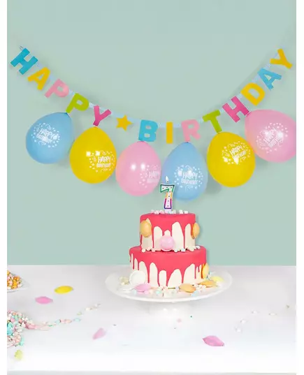 Tekturowa girlanda z literkami Happy Birthday 150 cm, image 2