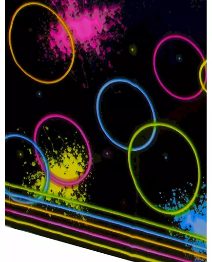 Obrus plastikowy Black Glow Party 137 x 259 cm, image 2