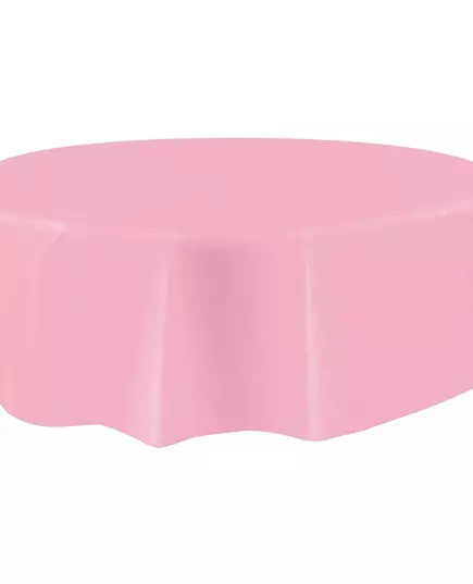Okrągły obrus plastikowy jasnoróżowy 213 cm, image 2