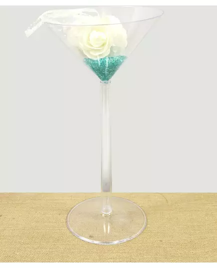 Wazon plastikowy na stojaku, w kształcie dużego kieliszka do martini, 46 cm, image 2
