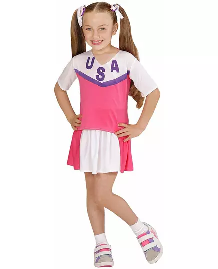 Różowy i biały kostium cheerleaderki dla dziewczynki, Rozmiar: 4-5 lat (116 cm), image 2