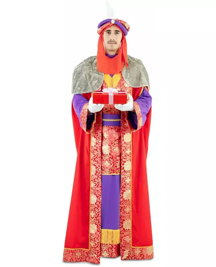 Kostium Balthazar czerwony luksusowy trzej mędrców dla dorosłych, image 2