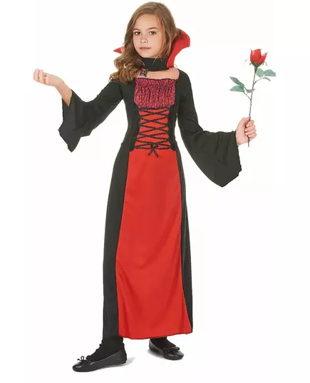 Kostium długi wampir dla dziewczynki na Halloween, Rozmiar: 10-12 lat (130-140 cm), image 2