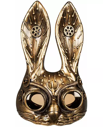 Steampunk Dorosła Półmaska Złotego Królika, image 2