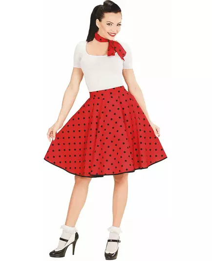 Damska spódnica i szalik w czerwone kropki z lat 50, image 2