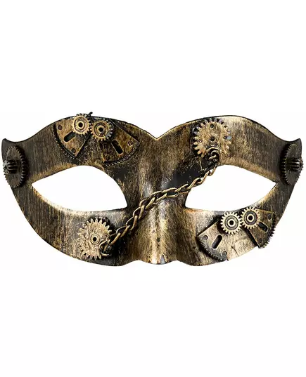 maska wenecka steampunk złote trybiki kobieta, image 2