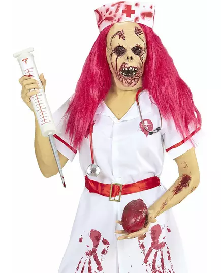 Pełnotwarzowa maska zombie pielęgniarki, image 2