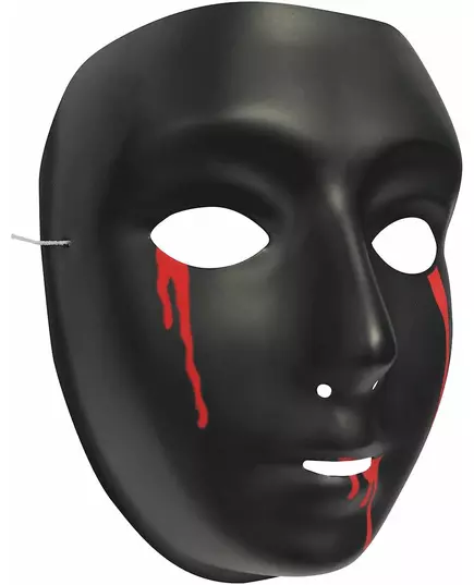 Czarna maska ze łzami krwi Kobieta Halloween, image 2