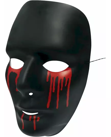 Czarna maska ze łzami krwi Człowiek Halloween, image 2