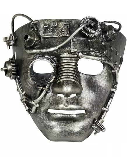 Steampunkowa chromowana maska na twarz dla dorosłych, image 2