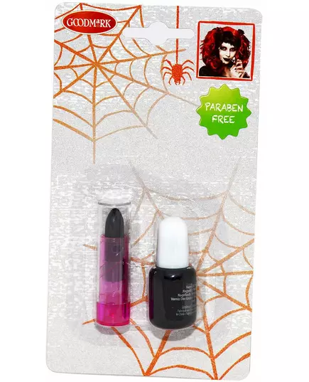 Czarny lakier do paznokci i czarna szminka dla dorosłych na Halloween, image 2