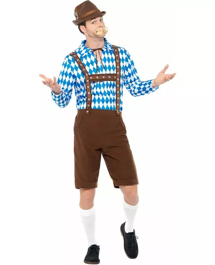 Niebiesko-brązowy kostium Bawarczyk dla dorosłych, Rozmiar: X-Large, image 2