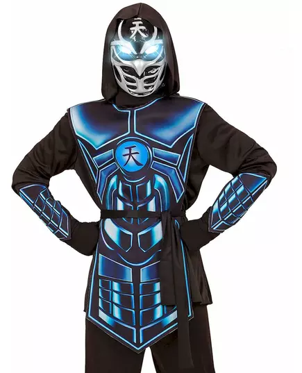 Kostium cyber ninja światła i dźwięku dla dziecka, Rozmiar: 11-13 lat (158 cm), image 2