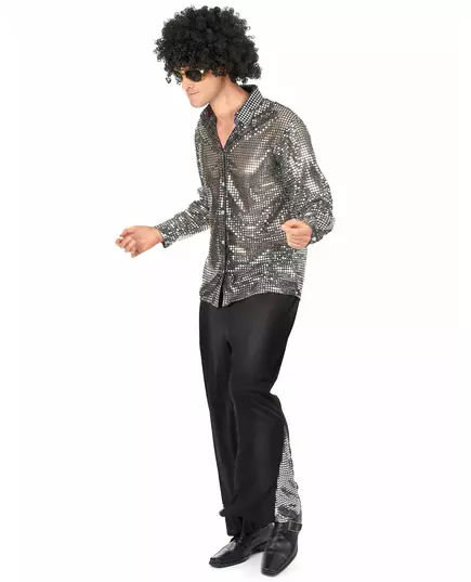 Srebrny kostium disco dla mężczyzn, Rozmiar: Small, image 2