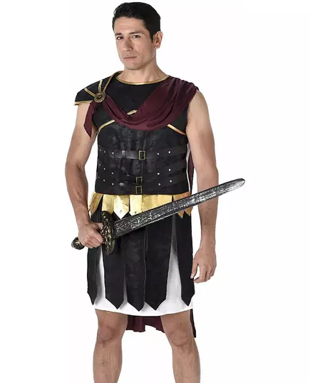 Kostium rzymskiego gladiatora czarno-złoty męski, Rozmiar: Large, image 2