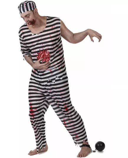 Kostium przerażający więzień zombie męski, Rozmiar: Medium, image 2
