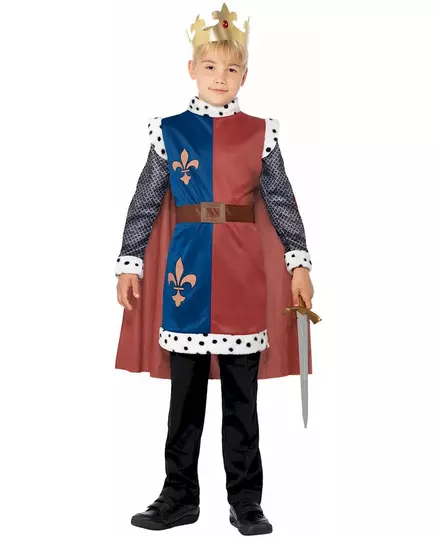 Średniowieczny kostium króla dla chłopców, Rozmiar: 10-12 lat (145/158 cm), image 2