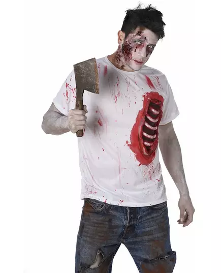 Kostium zombie z lateksowymi żebrami dla mężczyzn, Rozmiar: X-Large, image 2