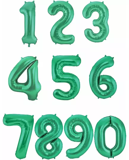 Balon foliowy metaliczny zielony rysunek 86 cm, Rozmiar: 5, image 2