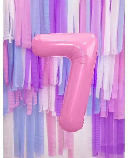 Gigantyczny pastelowy różowy balon z cyframi 86 cm, Rozmiar: 7, image 2