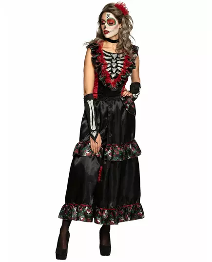 Kostium halka Dia de los muertos damski, Rozmiar: Medium/Large (40/42), image 2
