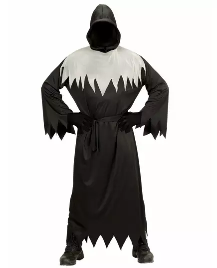 Dorosły czarno-biały kostium ponurego żniwiarza, Rozmiar: Large, image 2