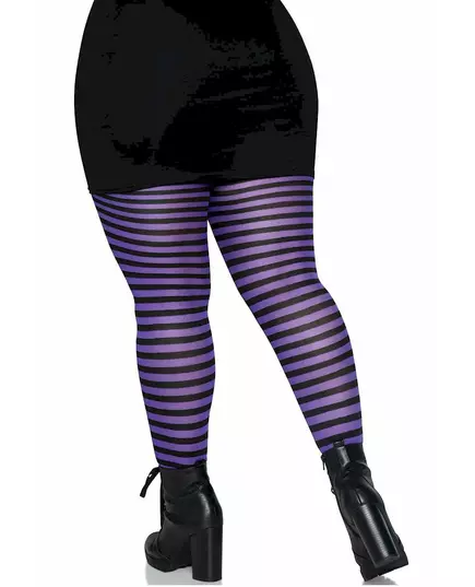 Rajstopy damskie plus size w czarno-fioletowe paski, Rozmiar: XXX-Large/XXXX-Large (54-58), image 2