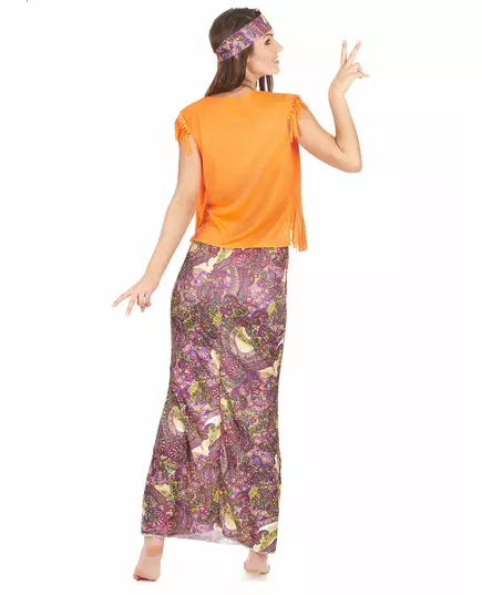Różowo-zielony kostium hippie dla kobiet, Rozmiar: M/L, image 3