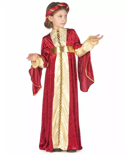 Kostium średniowiecznej królowej dziewczyny, Rozmiar: 10-12 lat (130-140 cm), image 3