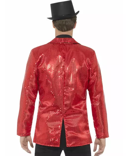 Luksusowa męska czerwona cekinowa kurtka disco, Rozmiar: X-Large, image 3