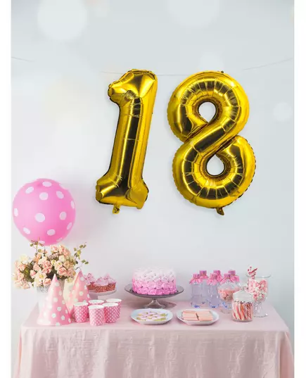 Balon foliowy figurka złota 85 cm, Rozmiar: 9, image 3