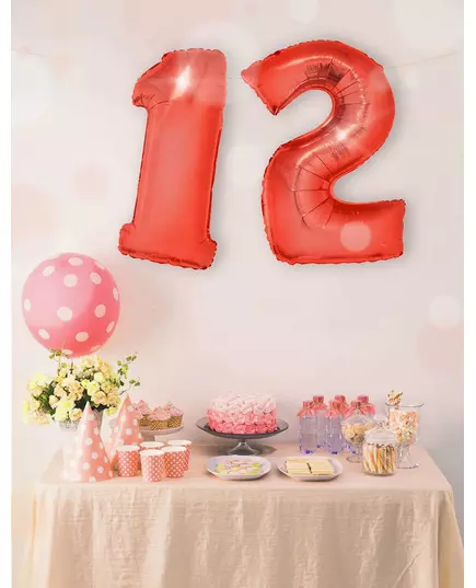 1m balon foliowy w kolorze czerwonym, Rozmiar: 9, image 3