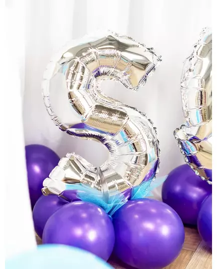 Balon foliowy ze srebrnymi literami 32 cm, Rozmiar: F, image 3