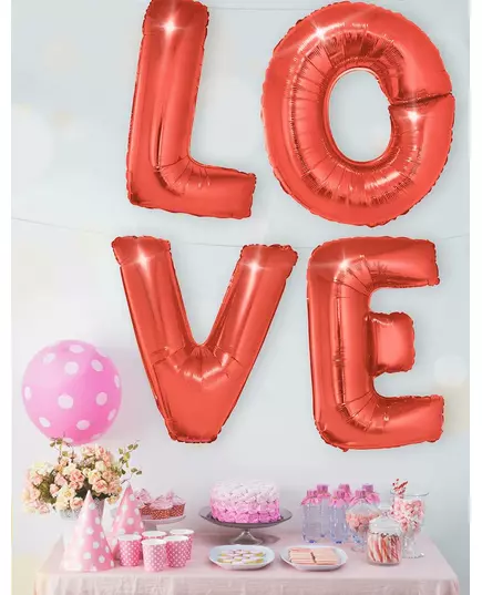 Balon Foliowy Czerwony Litera 1m, Rozmiar: K, image 3