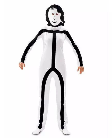 Kostium z maskami Stickman dla dorosłych, Rozmiar: Medium/Large (52), image 3